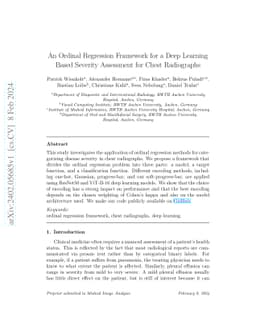 An Ordinal Regression Framework for a Deep Learning Based Severity
  Assessment for Chest Radiographs