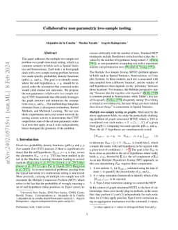 Collaborative non-parametric two-sample testing