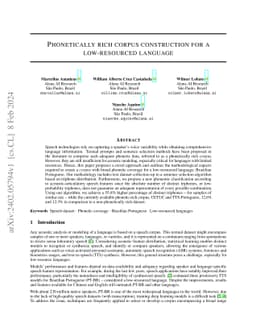 Phonetically rich corpus construction for a low-resourced language