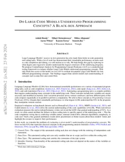 Do Large Code Models Understand Programming Concepts? Counterfactual Analysis for Code Predicates