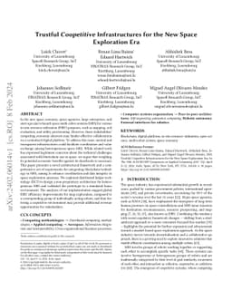 Trustful Coopetitive Infrastructures for the New Space Exploration Era