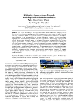 Gliding in extreme waters: Dynamic Modeling and Nonlinear Control of an
  Agile Underwater Glider