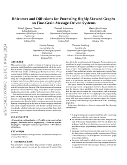 Rhizomes and Diffusions for Processing Highly Skewed Graphs on
  Fine-Grain Message-Driven Systems