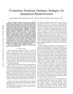 Cooperative Nonlinear Guidance Strategies for Guaranteed Pursuit-Evasion