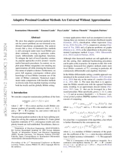 Adaptive proximal gradient methods are universal without approximation