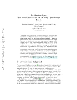 ExaRanker-Open: Synthetic Explanation for IR using Open-Source LLMs