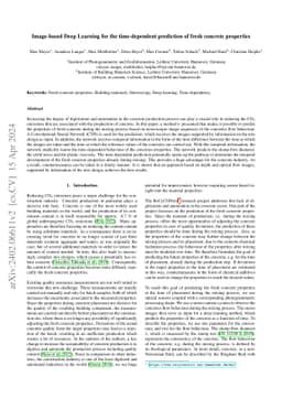 Image-based Deep Learning for the time-dependent prediction of fresh
  concrete properties
