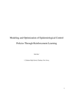 Modeling and Optimization of Epidemiological Control Policies Through
  Reinforcement Learning