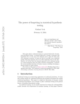 The power of forgetting in statistical hypothesis testing