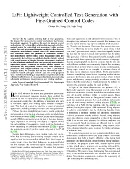 LiFi: Lightweight Controlled Text Generation with Fine-Grained Control
  Codes