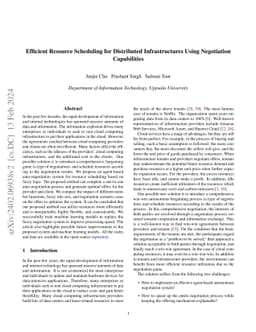Efficient Resource Scheduling for Distributed Infrastructures Using
  Negotiation Capabilities