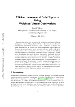 Efficient Incremental Belief Updates Using Weighted Virtual Observations