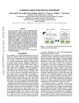 A Rational Analysis of the Speech-to-Song Illusion