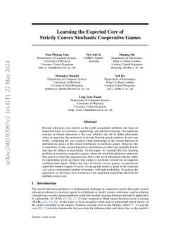 Learning the Expected Core of Strictly Convex Stochastic Cooperative
  Games