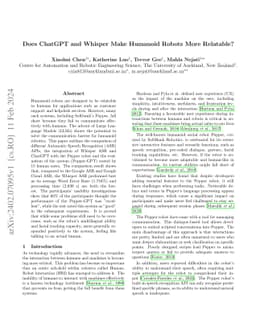 Does ChatGPT and Whisper Make Humanoid Robots More Relatable?