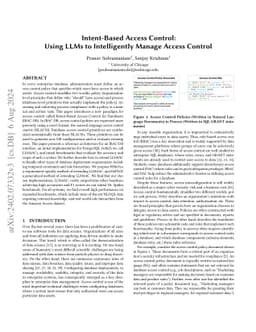Intent-Based Access Control: Using LLMs to Intelligently Manage Access
  Control