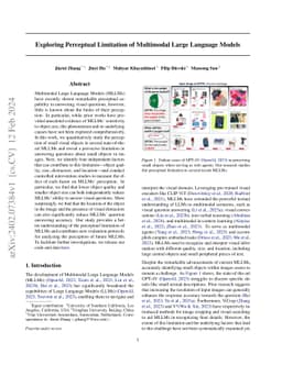 Exploring Perceptual Limitation of Multimodal Large Language Models