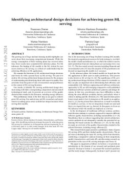 Identifying architectural design decisions for achieving green ML
  serving