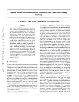 Tighter Bounds on the Information Bottleneck with Application to Deep
  Learning