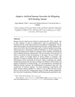 Adaptive Artificial Immune Networks for Mitigating DoS flooding Attacks