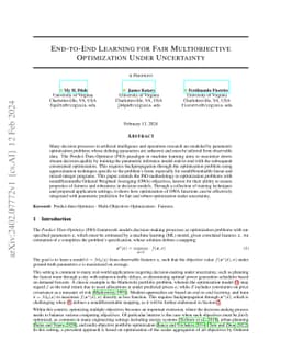End-to-End Learning for Fair Multiobjective Optimization Under
  Uncertainty