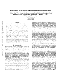 Generalizing across Temporal Domains with Koopman Operators