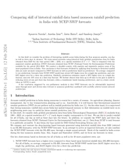 Comparing skill of historical rainfall data based monsoon rainfall
  prediction in India with NCEP-NWP forecasts