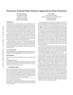 Toward an Android Static Analysis Approach for Data Protection