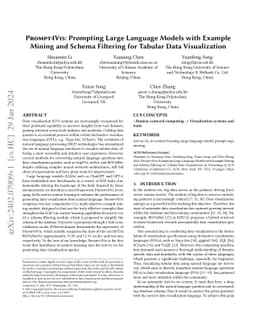 Prompt4Vis: Prompting Large Language Models with Example Mining and
  Schema Filtering for Tabular Data Visualization