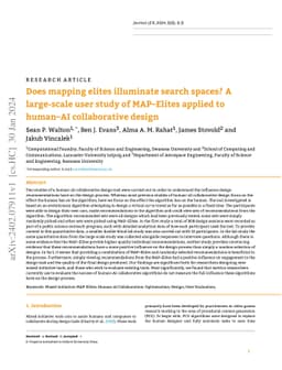 Does mapping elites illuminate search spaces? A large-scale user study
  of MAP--Elites applied to human--AI collaborative design