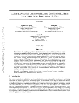 Large Language User Interfaces: Voice Interactive User Interfaces
  powered by LLMs