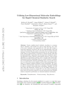 Utilizing Low-Dimensional Molecular Embeddings for Rapid Chemical
  Similarity Search
