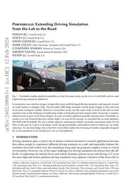 Portobello: Extending Driving Simulation from the Lab to the Road