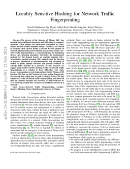 Locality Sensitive Hashing for Network Traffic Fingerprinting