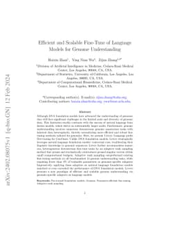 Efficient and Scalable Fine-Tune of Language Models for Genome
  Understanding