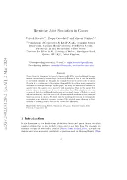 Recursive Joint Simulation in Games