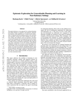 Epistemic Exploration for Generalizable Planning and Learning in
  Non-Stationary Settings