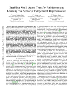 Enabling Multi-Agent Transfer Reinforcement Learning via Scenario
  Independent Representation