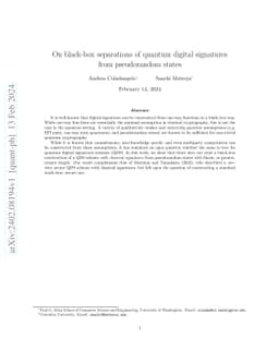On black-box separations of quantum digital signatures from pseudorandom
  states