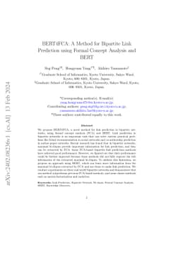 BERT4FCA: A Method for Bipartite Link Prediction using Formal Concept
  Analysis and BERT