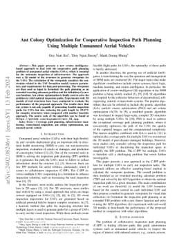 Ant Colony Optimization for Cooperative Inspection Path Planning Using
  Multiple Unmanned Aerial Vehicles