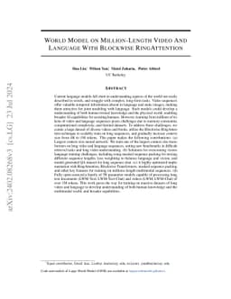 World Model on Million-Length Video And Language With Blockwise RingAttention