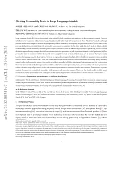 Eliciting Personality Traits in Large Language Models