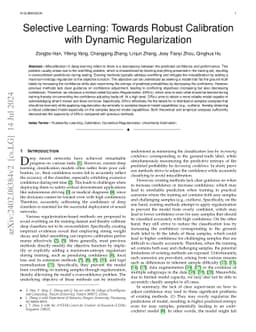 Selective Learning: Towards Robust Calibration with Dynamic
  Regularization