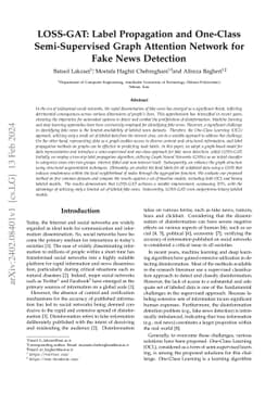 LOSS-GAT: Label Propagation and One-Class Semi-Supervised Graph
  Attention Network for Fake News Detection