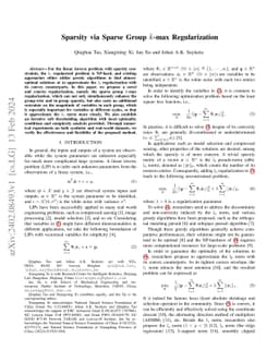 Sparsity via Sparse Group $k$-max Regularization