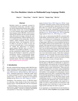 Test-Time Backdoor Attacks on Multimodal Large Language Models