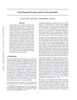 Faster Repeated Evasion Attacks in Tree Ensembles