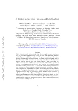 If Turing played piano with an artificial partner