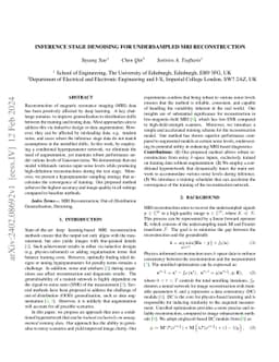 Inference Stage Denoising for Undersampled MRI Reconstruction